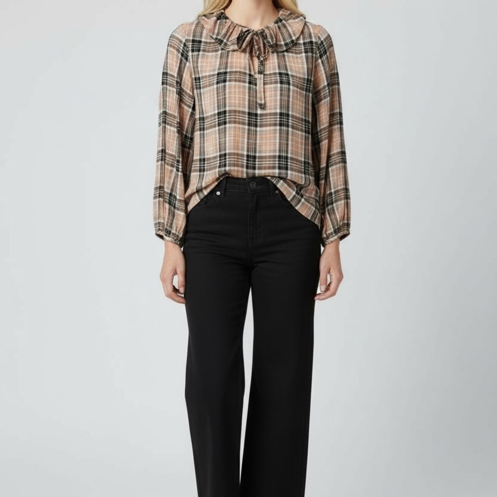 Boho Style J. Crew plaid flannel shirt - Picture 2 of 10